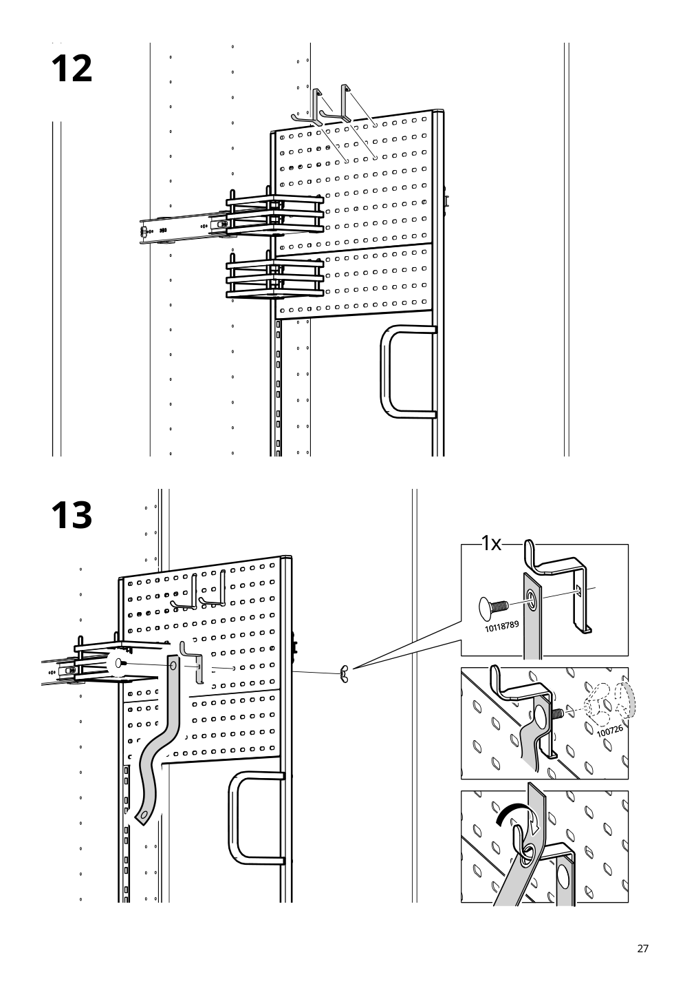 Assembly instructions for IKEA Utrusta pull out rack for cleaning supplies | Page 27 - IKEA SEKTION high cabinet/pull-out int fittings 095.734.95