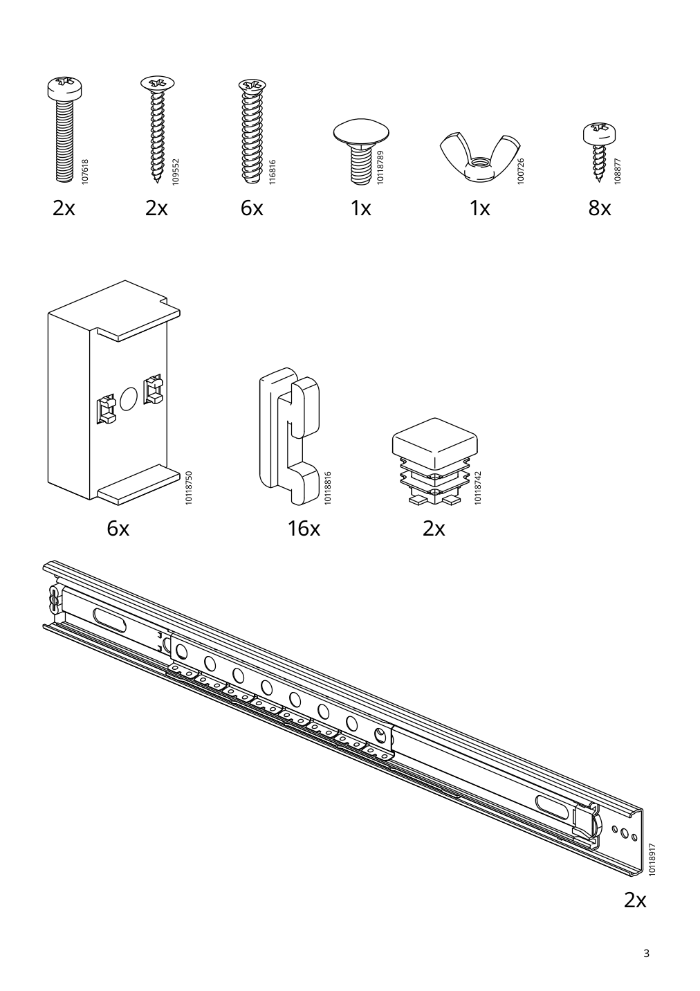 Assembly instructions for IKEA Utrusta pull out rack for cleaning supplies | Page 3 - IKEA SEKTION high cabinet/pull-out int fittings 095.734.95