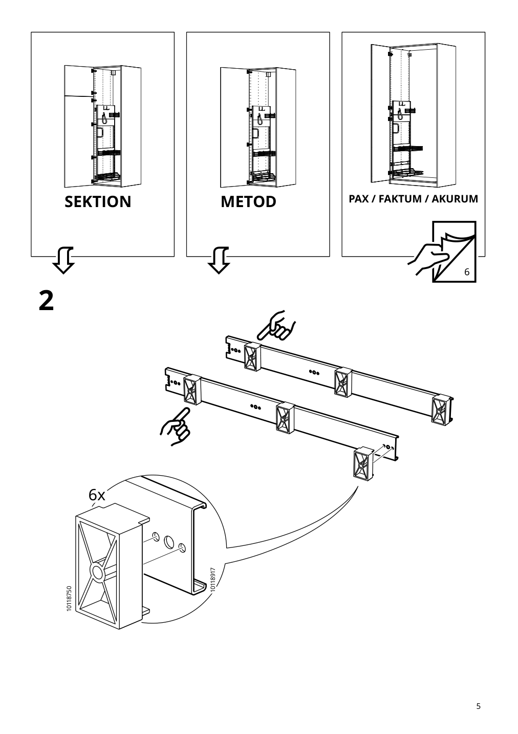 Assembly instructions for IKEA Utrusta pull out rack for cleaning supplies | Page 5 - IKEA SEKTION high cabinet/pull-out int fittings 095.734.95