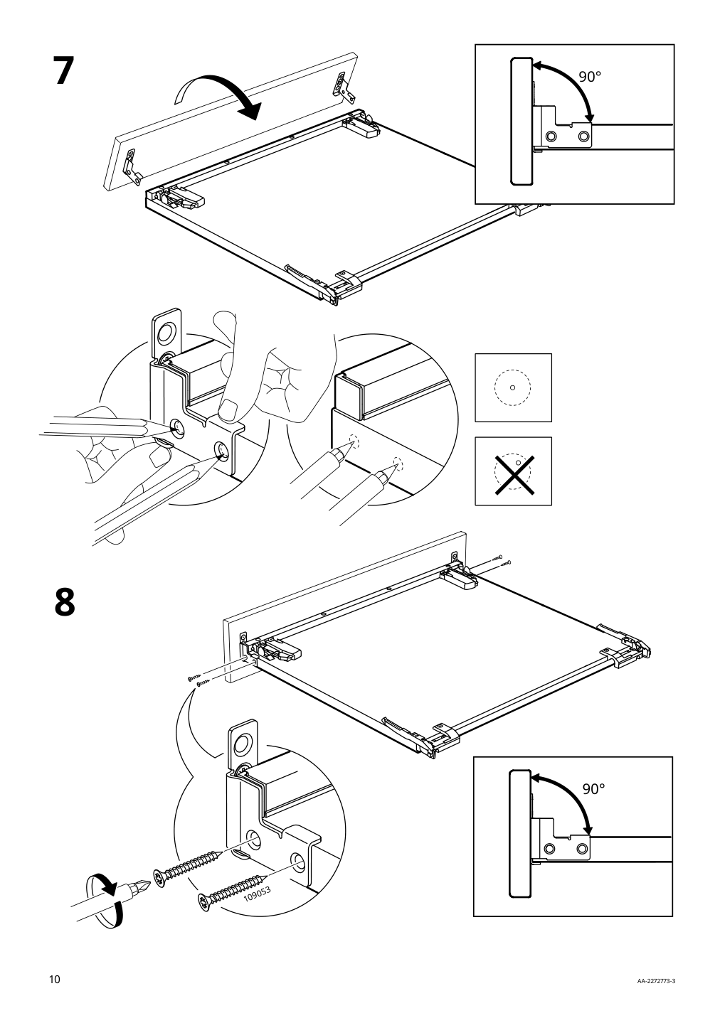 Assembly instructions for IKEA Utrusta pull out work surface | Page 10 - IKEA SEKTION / MAXIMERA bc w pull-out work surface/2drw 094.330.18