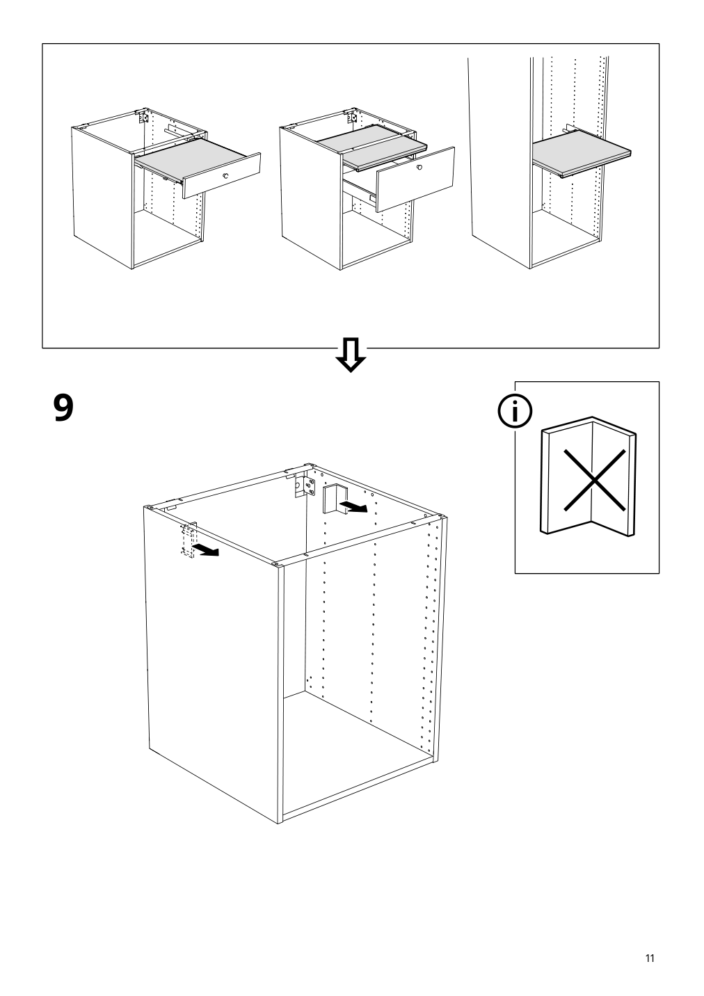 Assembly instructions for IKEA Utrusta pull out work surface | Page 11 - IKEA SEKTION / MAXIMERA bc w pull-out work surface/2drw 194.337.63