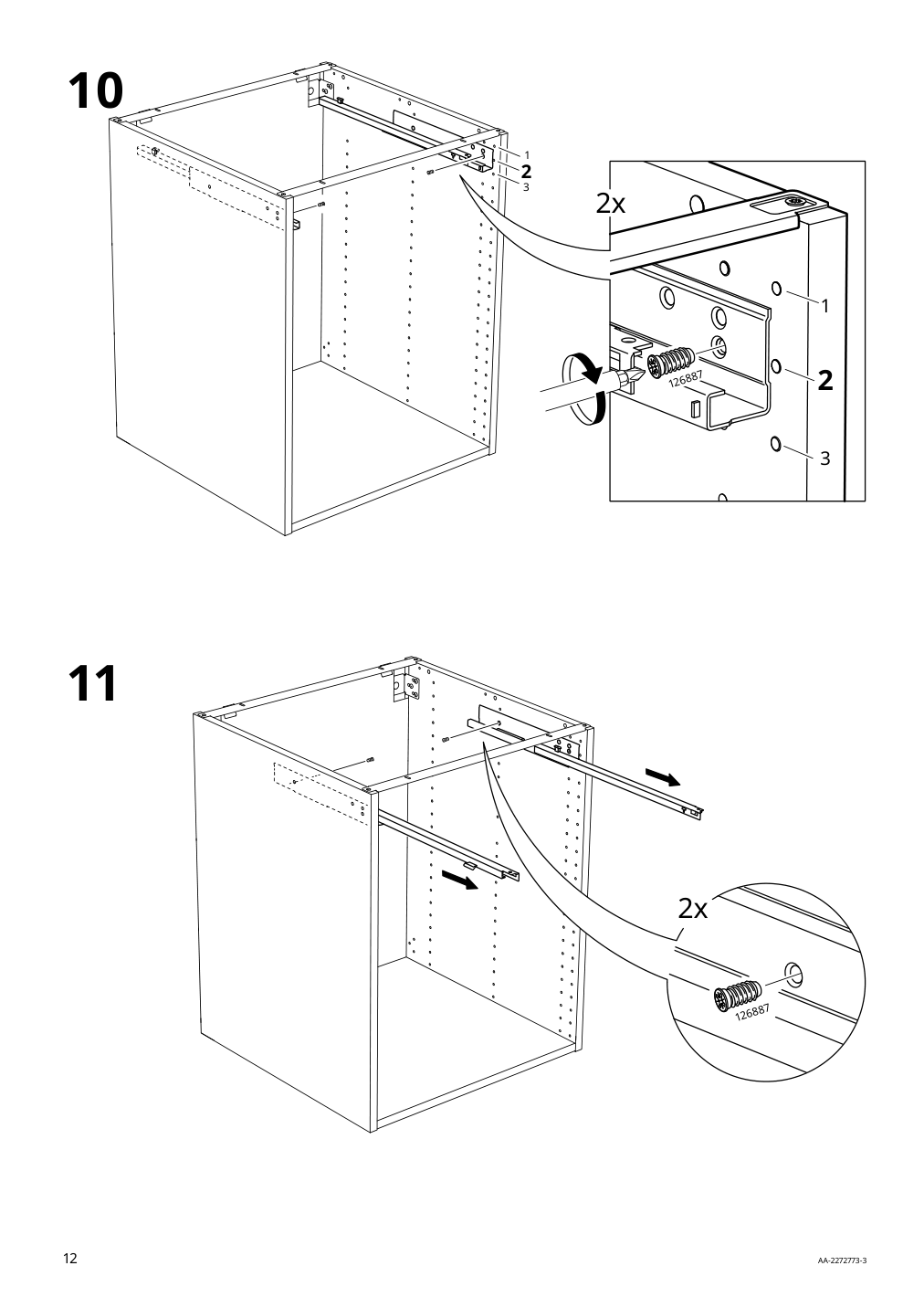 Assembly instructions for IKEA Utrusta pull out work surface | Page 12 - IKEA SEKTION / MAXIMERA bc w pull-out work surface/2drw 094.330.18