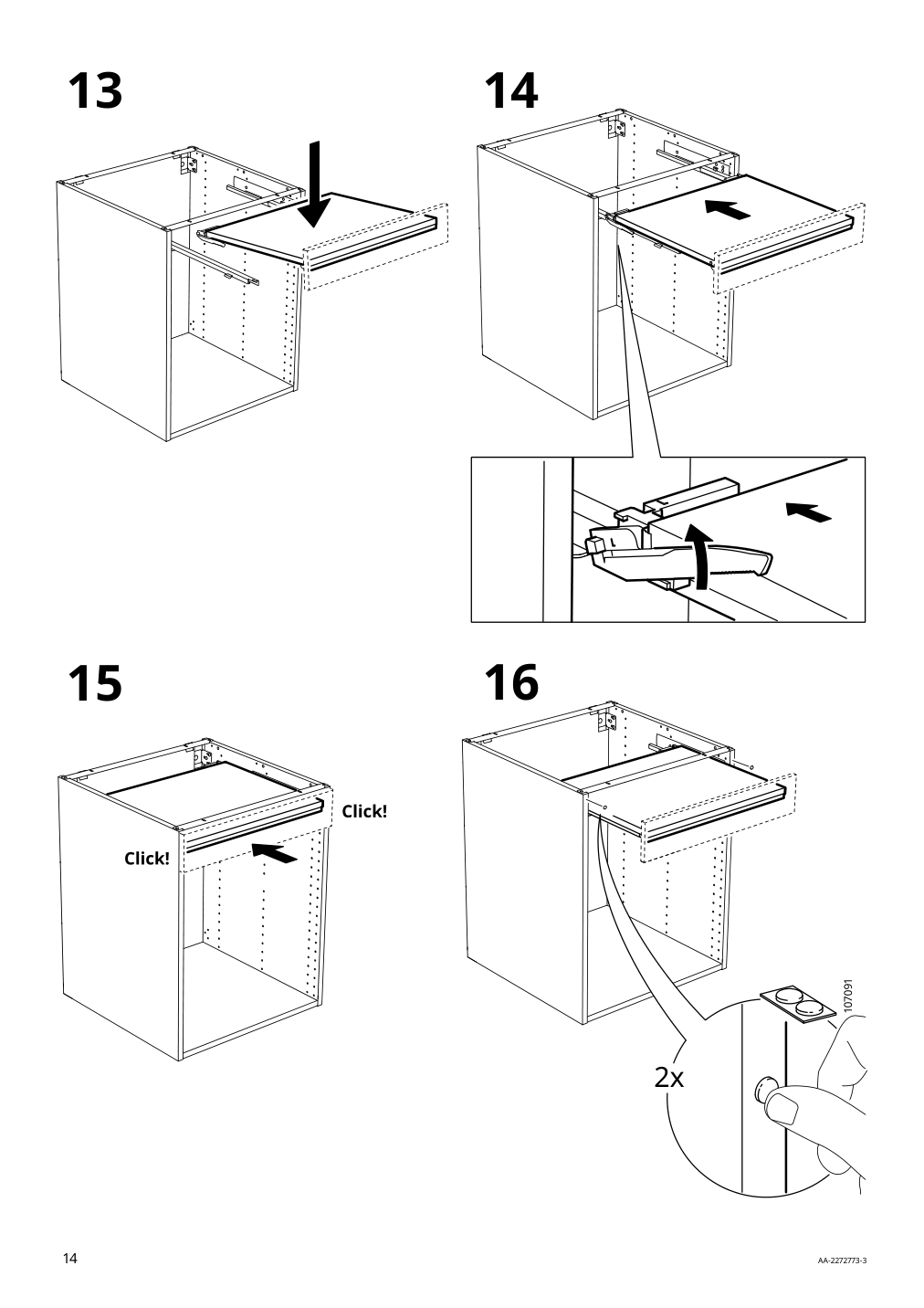 Assembly instructions for IKEA Utrusta pull out work surface | Page 14 - IKEA SEKTION / MAXIMERA bc w pull-out work surface/2drw 094.330.18