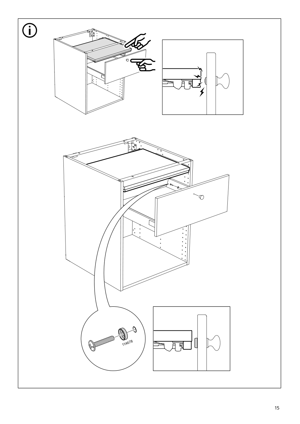 Assembly instructions for IKEA Utrusta pull out work surface | Page 15 - IKEA SEKTION / MAXIMERA bc w pull-out work surface/2drw 194.337.63