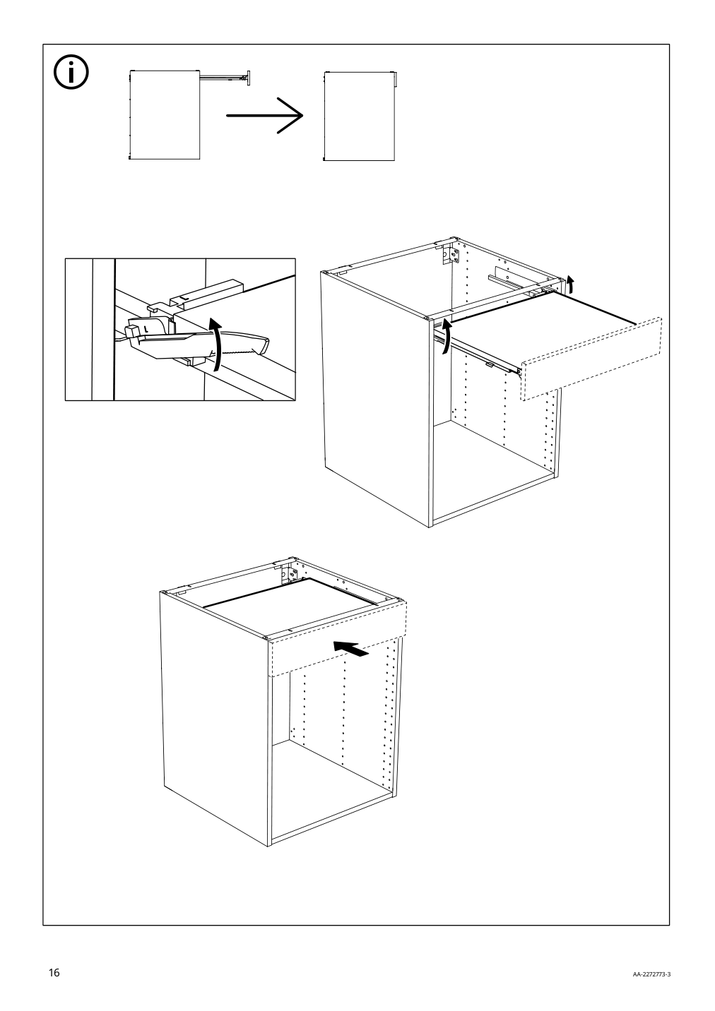 Assembly instructions for IKEA Utrusta pull out work surface | Page 16 - IKEA SEKTION / MAXIMERA bc w pull-out work surface/2drw 194.337.63