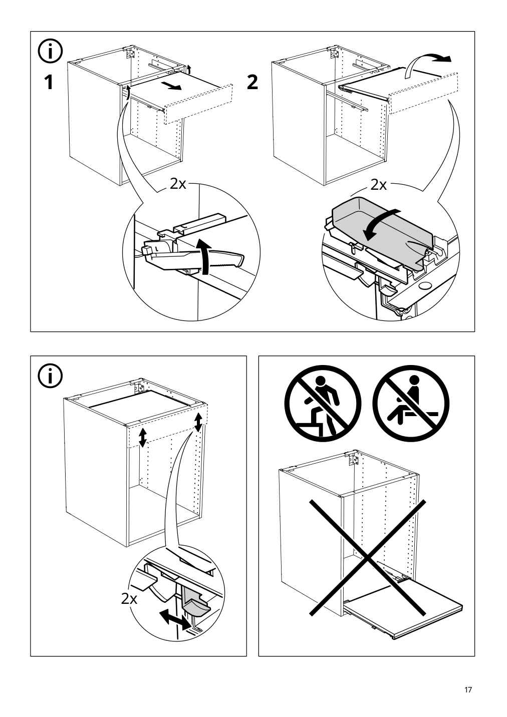 Assembly instructions for IKEA Utrusta pull out work surface | Page 17 - IKEA SEKTION / MAXIMERA bc w pull-out work surface/2drw 194.337.63