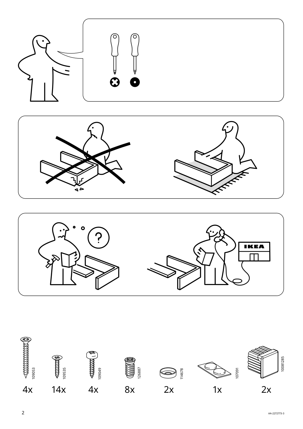 Assembly instructions for IKEA Utrusta pull out work surface | Page 2 - IKEA SEKTION / MAXIMERA bc w pull-out work surface/2drw 094.330.18