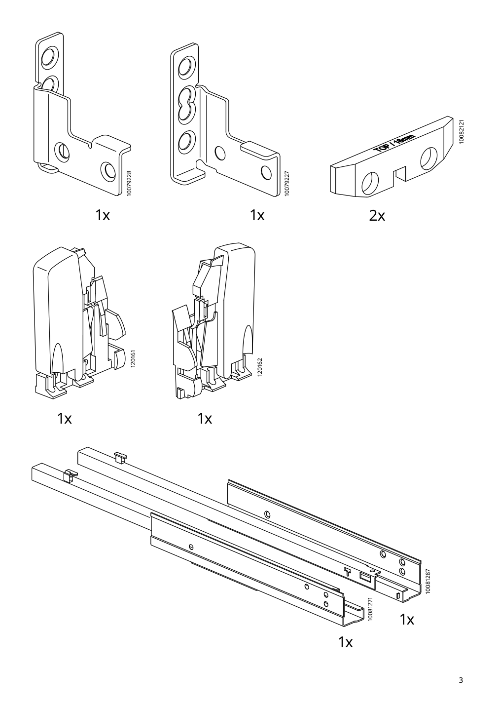 Assembly instructions for IKEA Utrusta pull out work surface | Page 3 - IKEA SEKTION / MAXIMERA bc w pull-out work surface/2drw 194.337.63