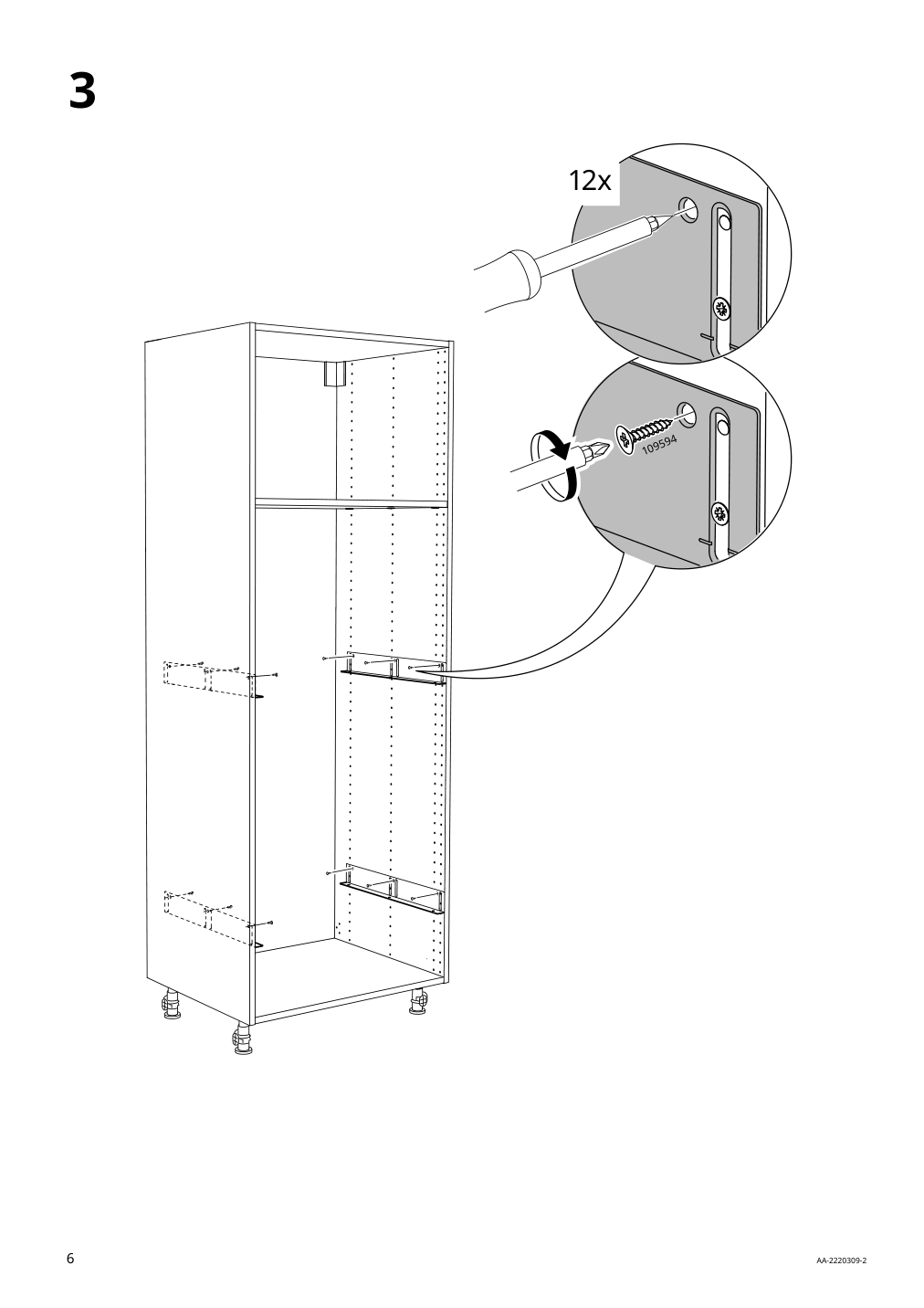 Assembly instructions for IKEA Utrusta reinforced ventilated shelf white | Page 6 - IKEA SEKTION / MAXIMERA hi cab f oven/micro w 2 drwrs/2 drs 994.692.39