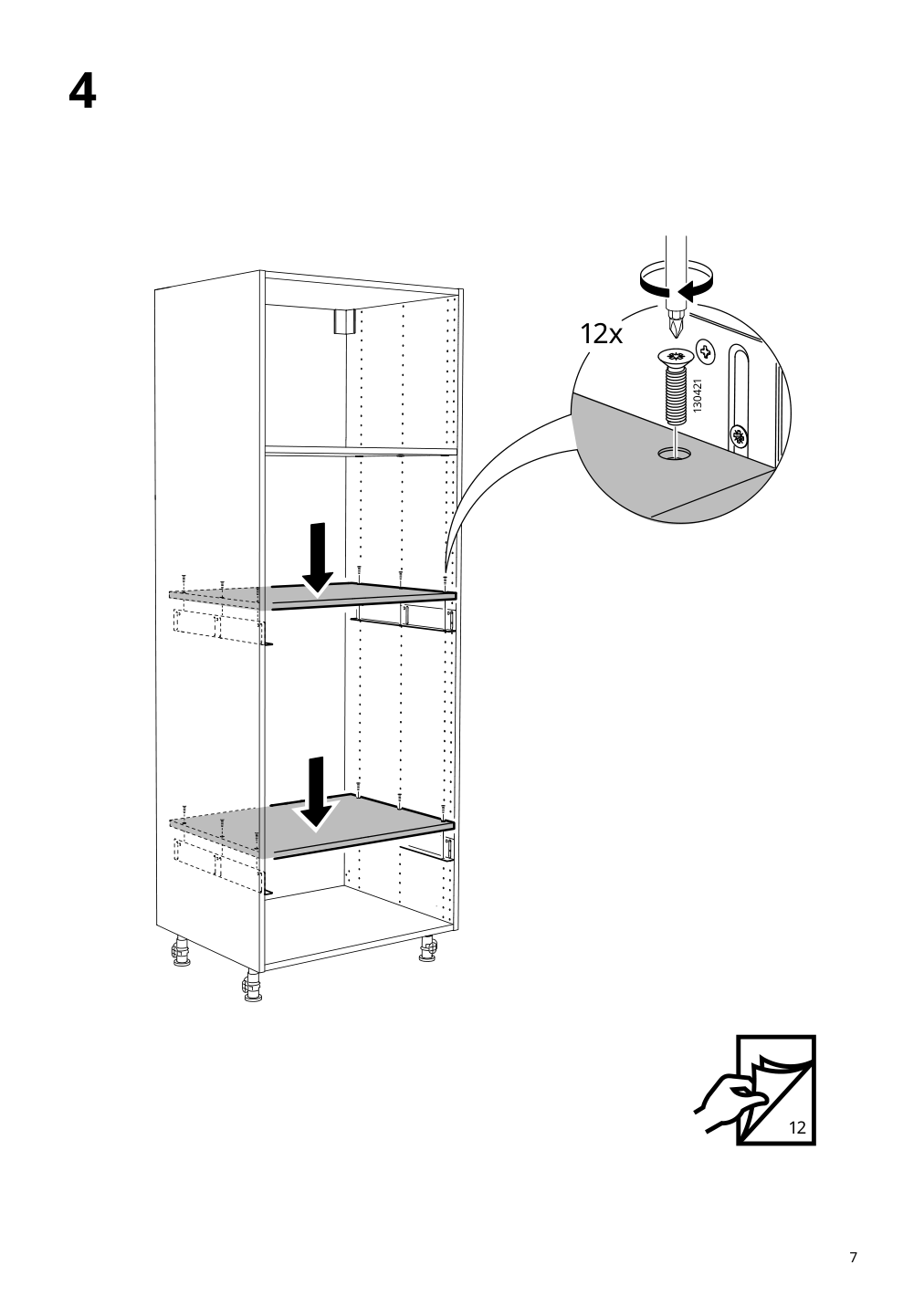 Assembly instructions for IKEA Utrusta reinforced ventilated shelf white | Page 7 - IKEA SEKTION high cabinet for micro w 4 doors 895.061.76