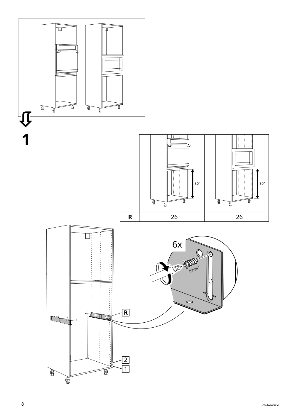 Assembly instructions for IKEA Utrusta reinforced ventilated shelf white | Page 8 - IKEA SEKTION / MAXIMERA high cab f oven w 3 drawers/2 doors 494.667.14