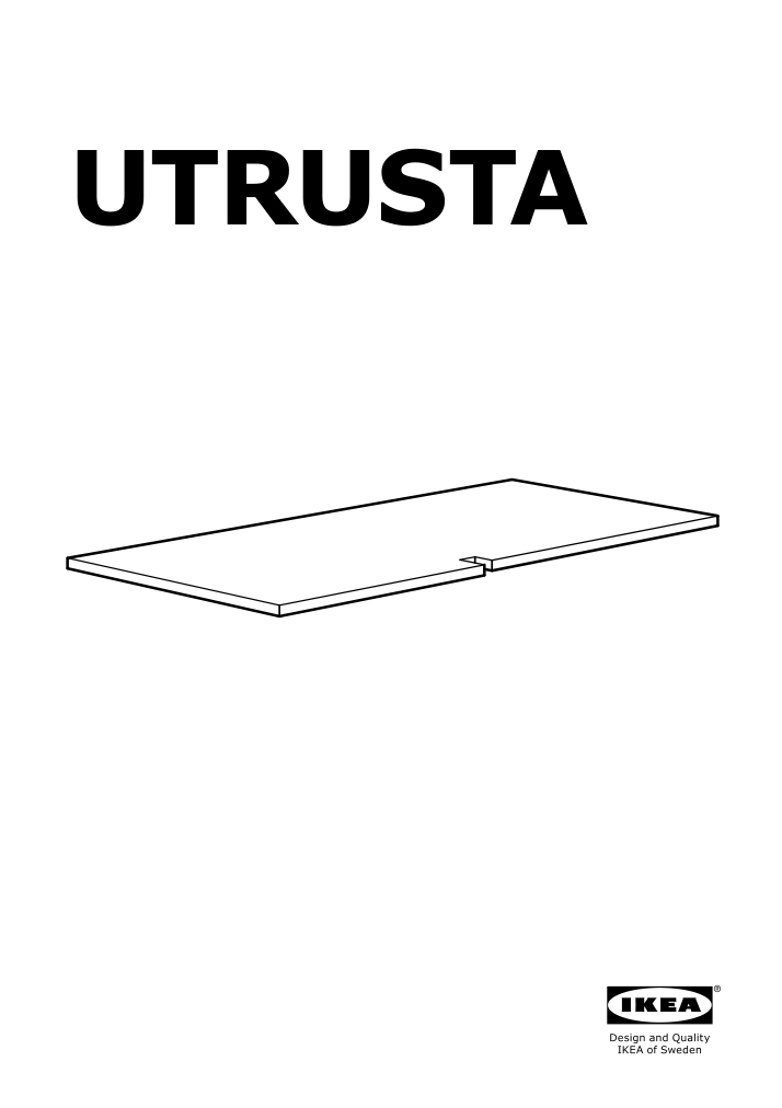 Assembly instructions for IKEA Utrusta shelf for corner base cabinet white | Page 1 - IKEA SEKTION corner base cabinet with shelf 494.573.71