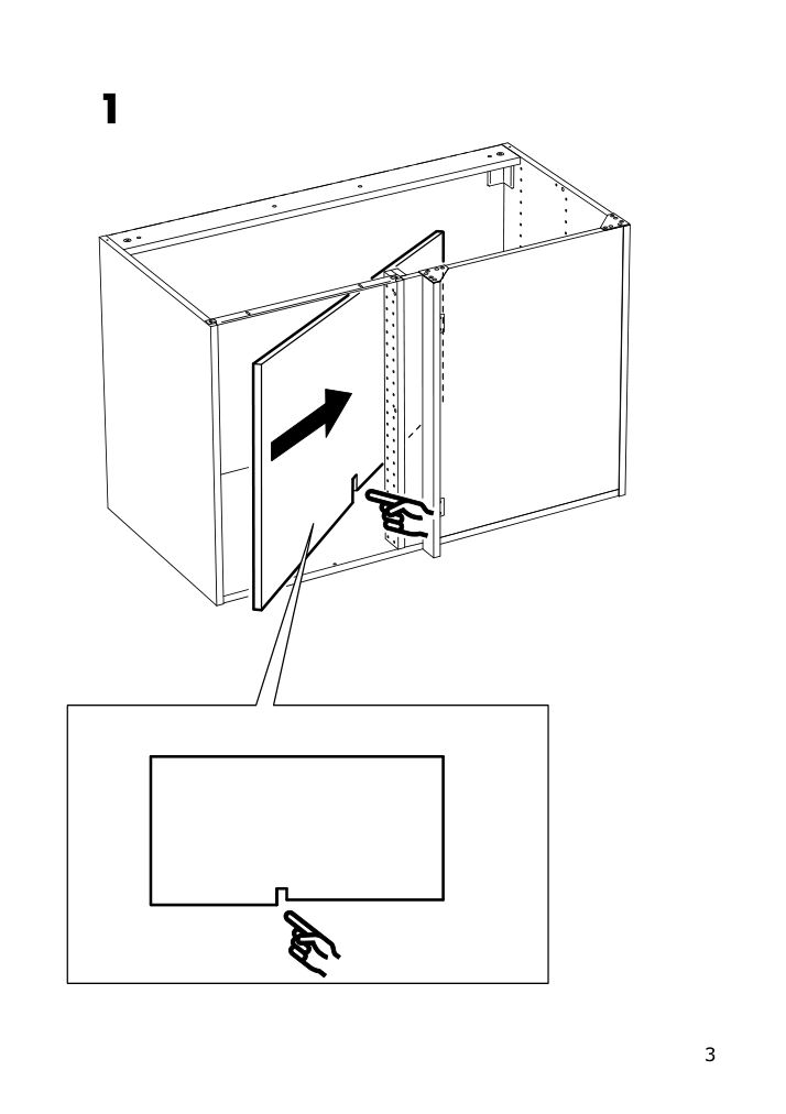 Assembly instructions for IKEA Utrusta shelf for corner base cabinet white | Page 3 - IKEA SEKTION corner base cabinet with shelf 494.573.71