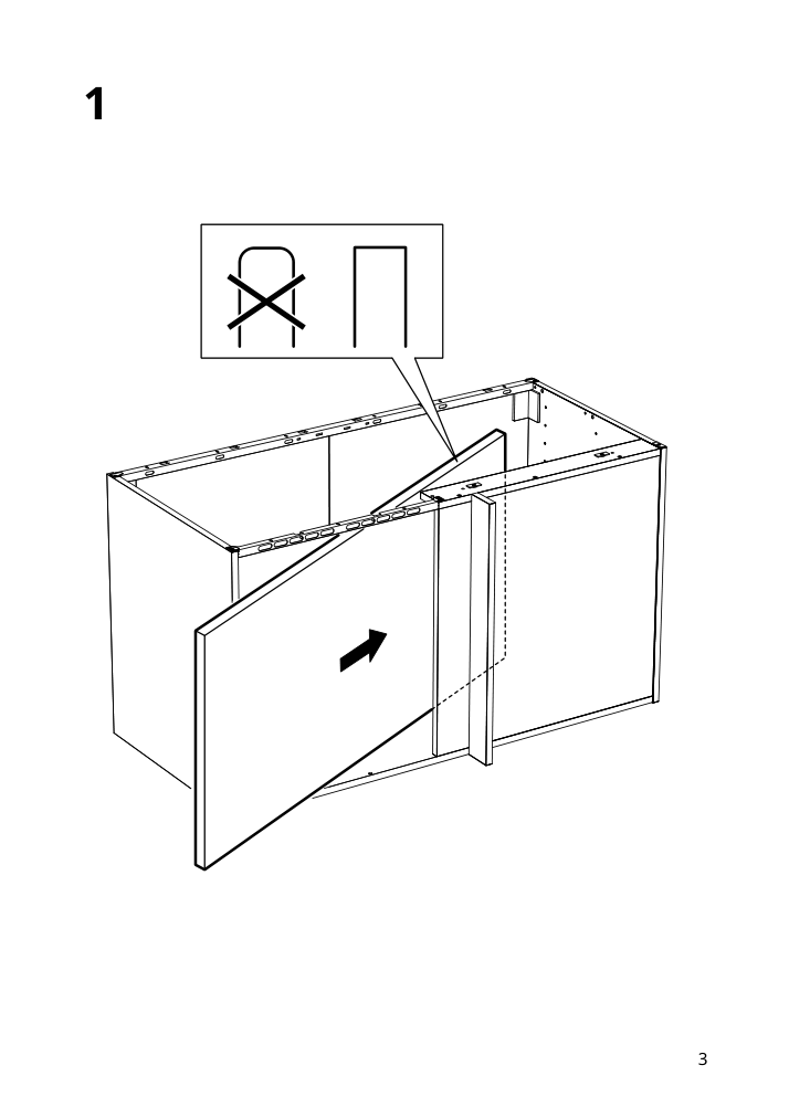 Assembly instructions for IKEA Utrusta shelf for corner base cabinet white | Page 3 - IKEA SEKTION corner base cab w drawer and shelf 995.835.03