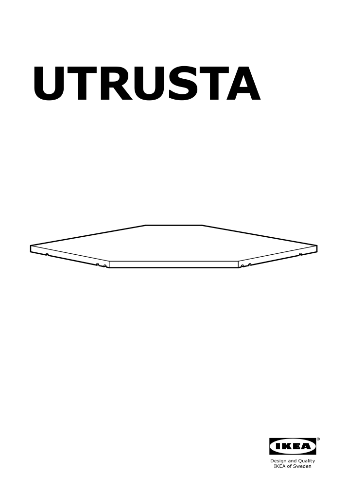 Assembly instructions for IKEA Utrusta shelf for corner wall cabinet white | Page 1 - IKEA SEKTION corner wall cabinet with shelves 494.145.84