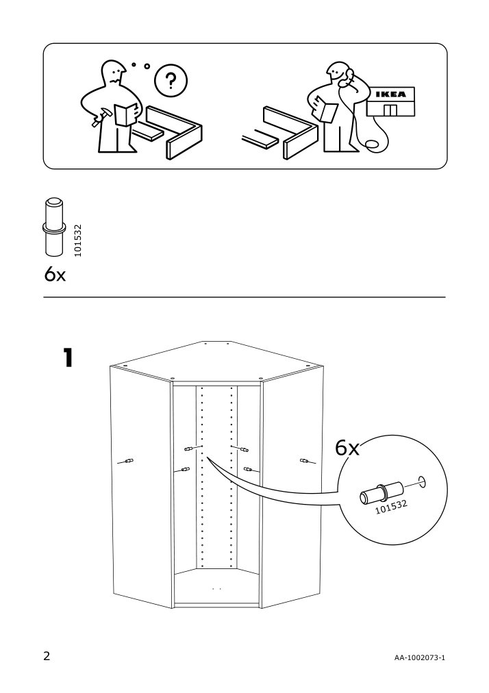 Assembly instructions for IKEA Utrusta shelf for corner wall cabinet white | Page 2 - IKEA SEKTION corner wall cabinet with shelves 694.145.83