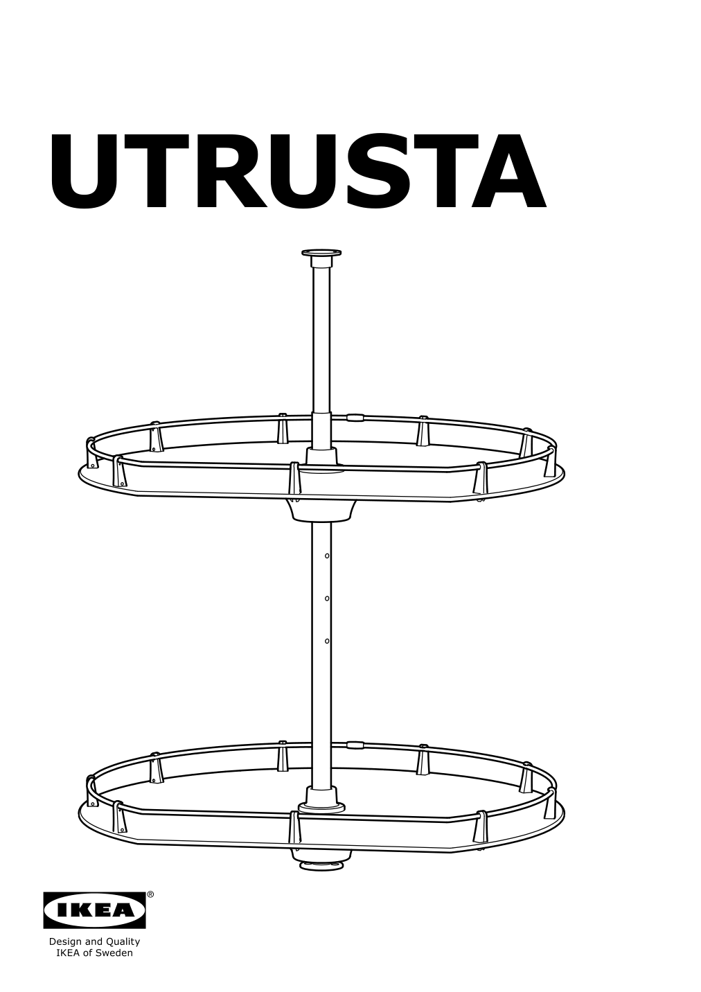 Assembly instructions for IKEA Utrusta wall corner cabinet carousel | Page 1 - IKEA SEKTION corner wall cabinet with carousel 194.010.50