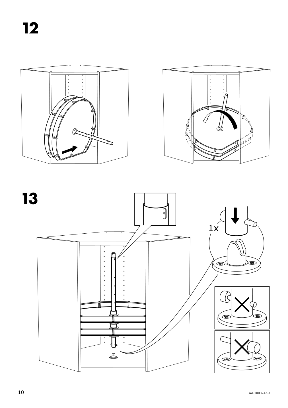 Assembly instructions for IKEA Utrusta wall corner cabinet carousel | Page 10 - IKEA SEKTION corner wall cabinet with carousel 793.191.42