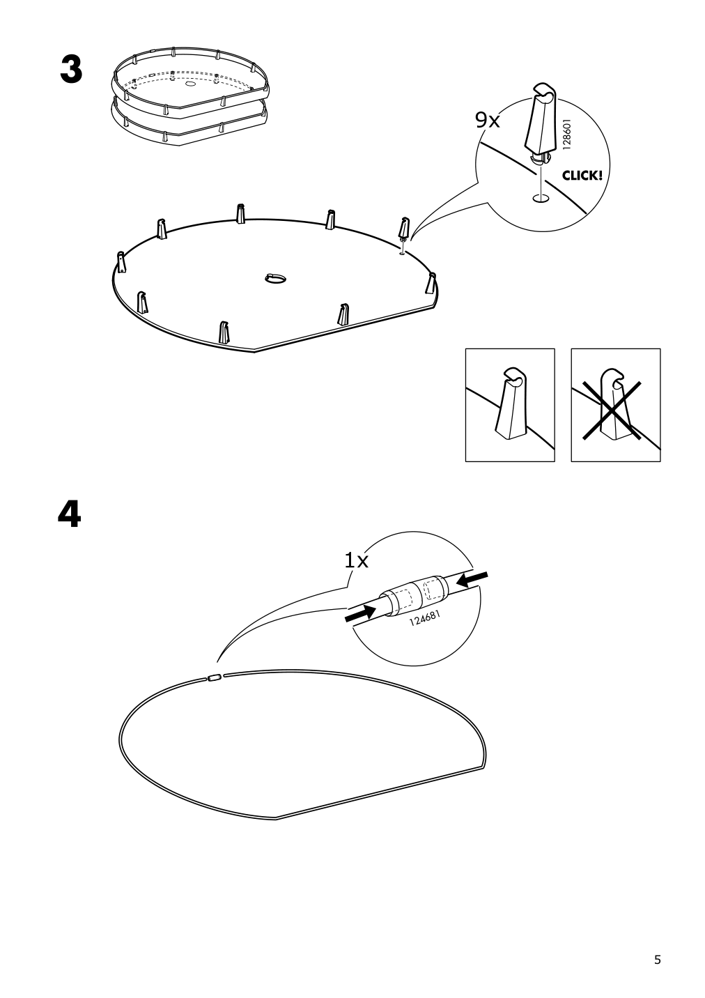 Assembly instructions for IKEA Utrusta wall corner cabinet carousel | Page 5 - IKEA SEKTION corner wall cabinet with carousel 094.145.81