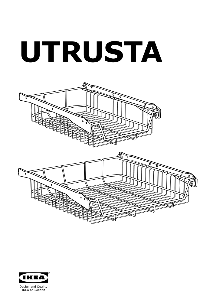 Assembly instructions for IKEA Utrusta wire basket | Page 1 - IKEA SEKTION high cabinet w door/wire baskets 094.593.67