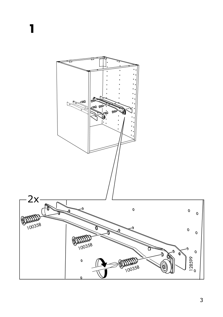 Assembly instructions for IKEA Utrusta wire basket | Page 3 - IKEA SEKTION high cabinet w door/wire baskets 594.654.03