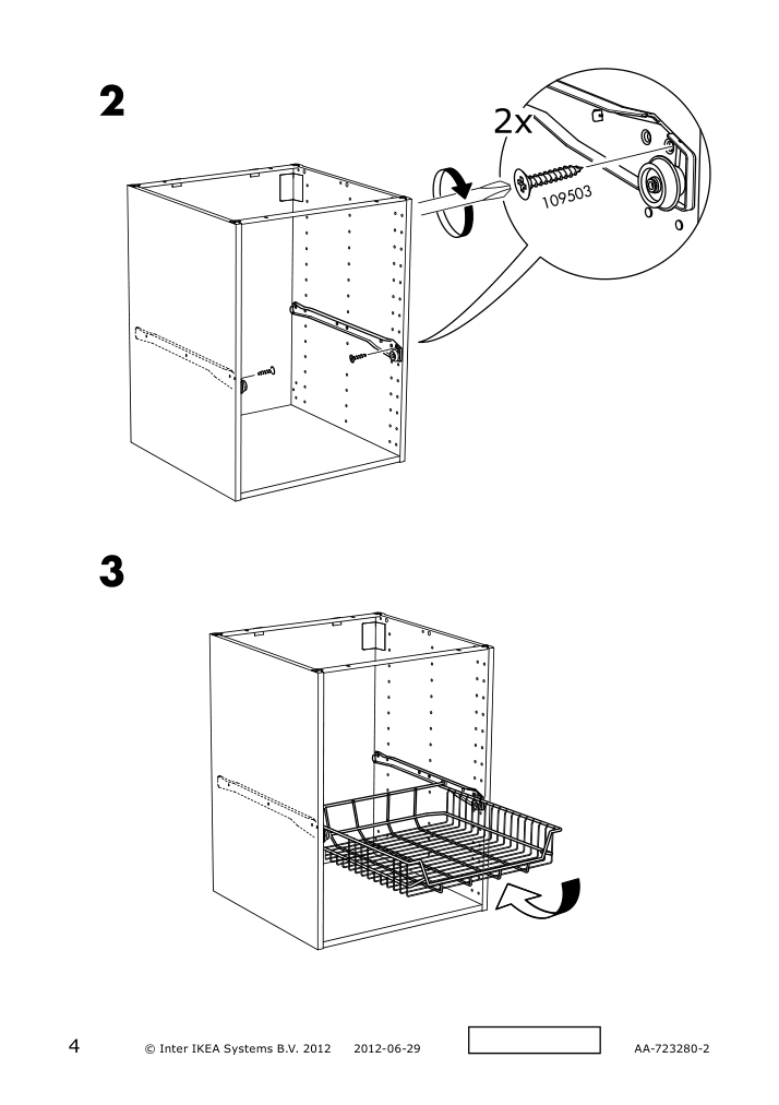 Assembly instructions for IKEA Utrusta wire basket | Page 4 - IKEA SEKTION base cabinet w wire basket/2 doors 694.614.14