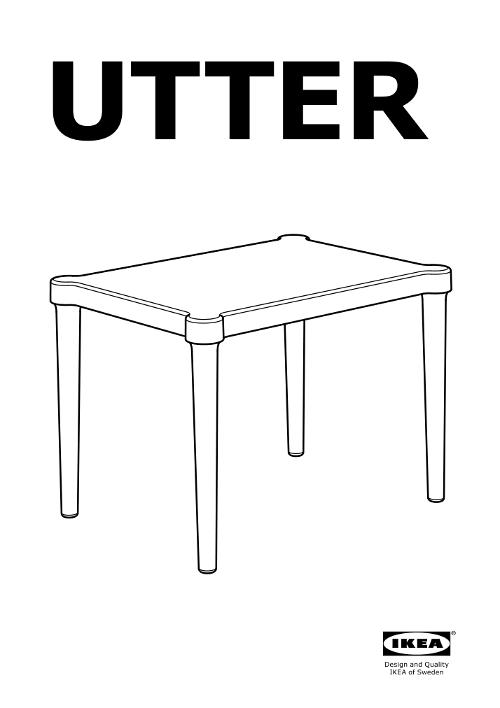 Assembly instructions for IKEA Utter childrens table indoor outdoor white | Page 1 - IKEA UTTER children's table 603.577.37