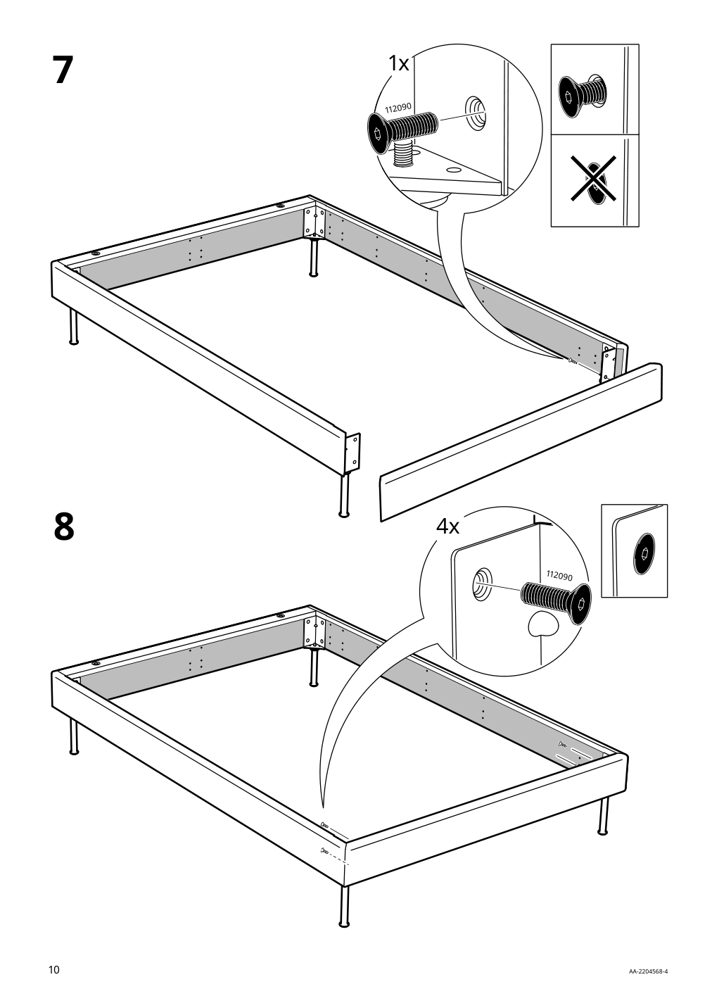 Assembly instructions for IKEA Vadheim upholstered bed frame gunnared light green | Page 10 - IKEA VADHEIM upholstered bed frame 104.656.59