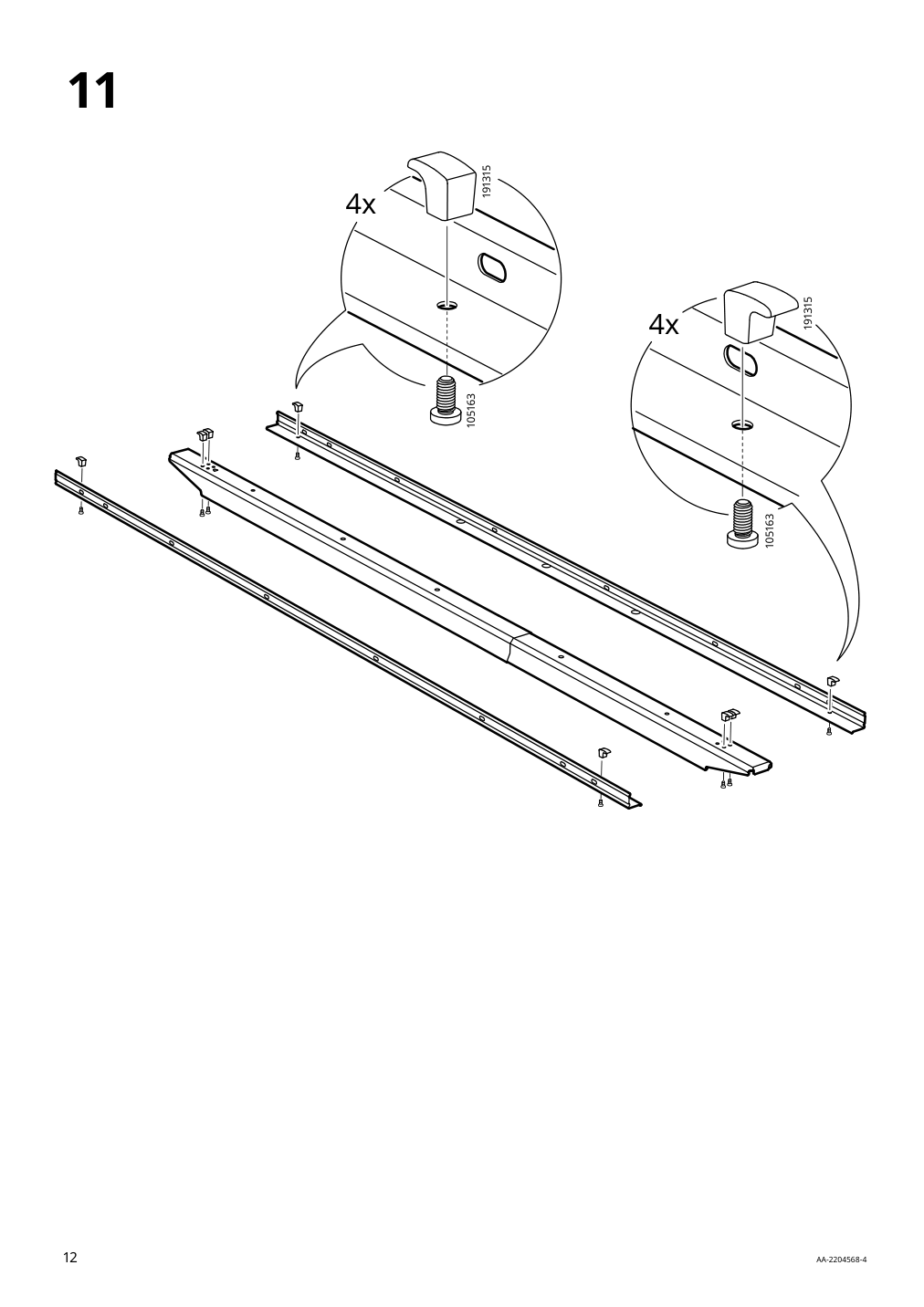 Assembly instructions for IKEA Vadheim upholstered bed frame gunnared light green | Page 12 - IKEA VADHEIM upholstered bed frame 104.656.59