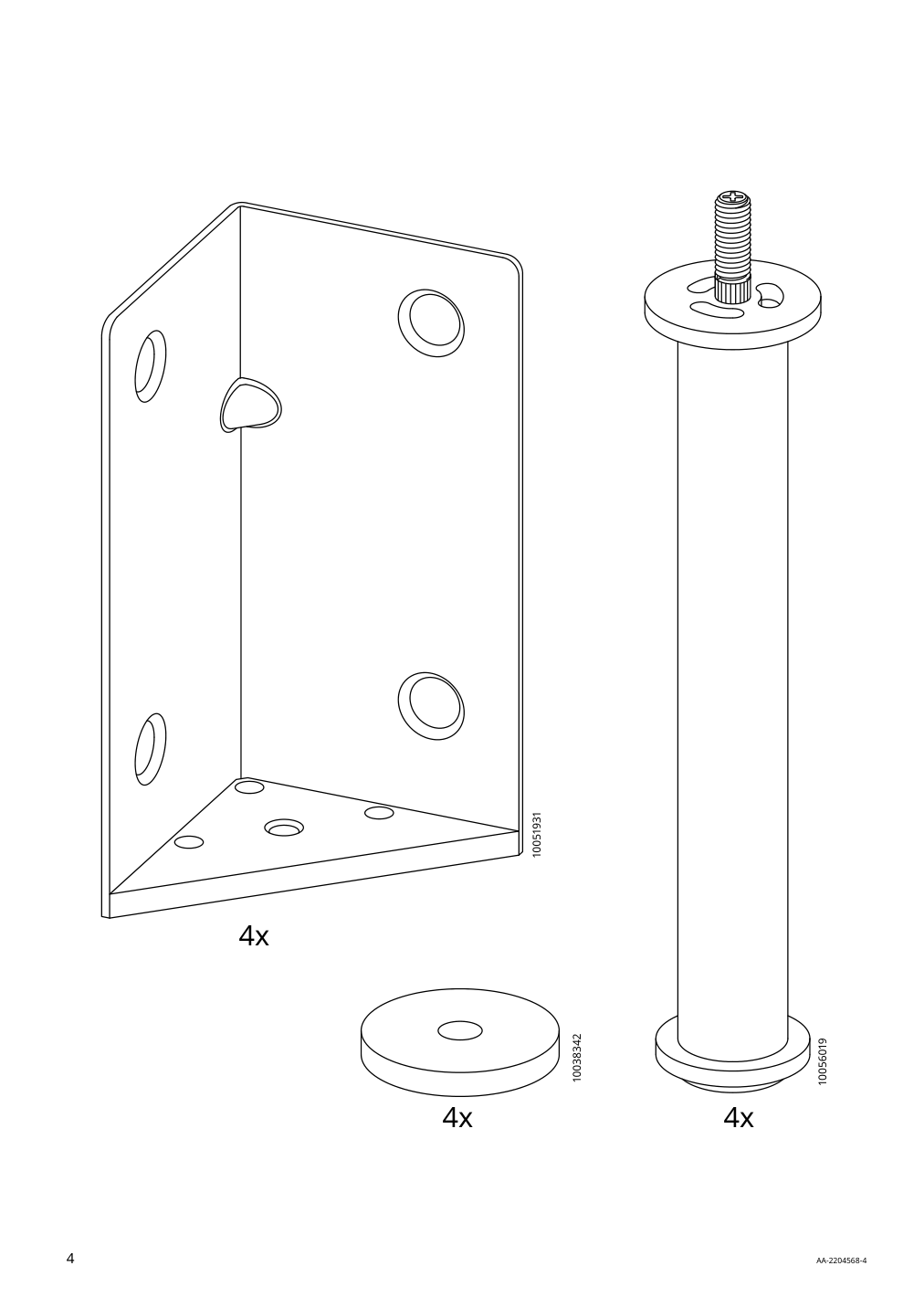 Assembly instructions for IKEA Vadheim upholstered bed frame gunnared light green | Page 4 - IKEA VADHEIM upholstered bed frame 104.656.59