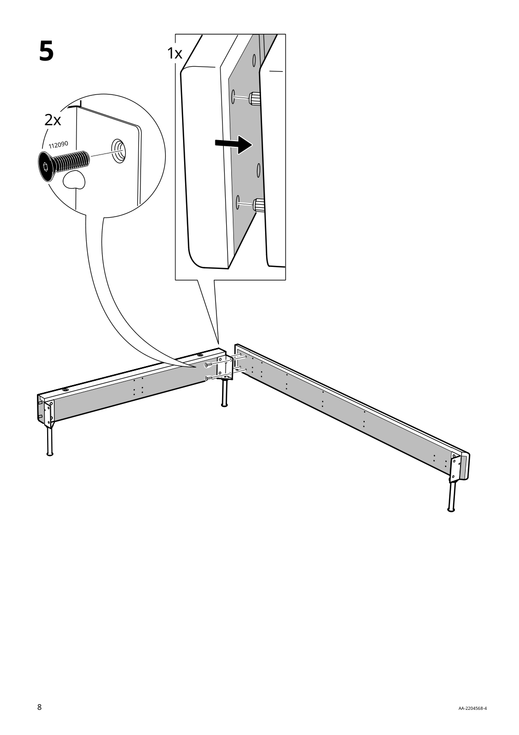 Assembly instructions for IKEA Vadheim upholstered bed frame gunnared light green | Page 8 - IKEA VADHEIM upholstered bed frame 104.656.59