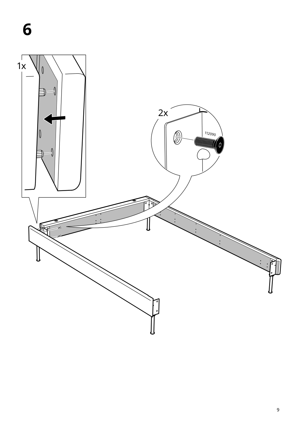 Assembly instructions for IKEA Vadheim upholstered bed frame gunnared light green | Page 9 - IKEA VADHEIM upholstered bed frame 104.656.59