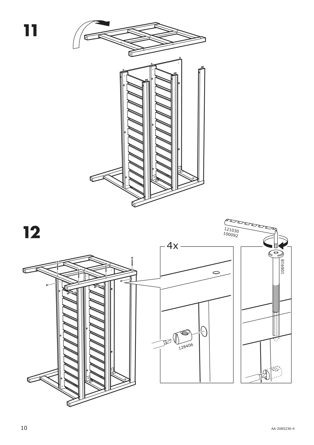 Assembly instructions for IKEA Vadholma kitchen island black oak | Page 10 - IKEA VADHOLMA kitchen island 203.591.54