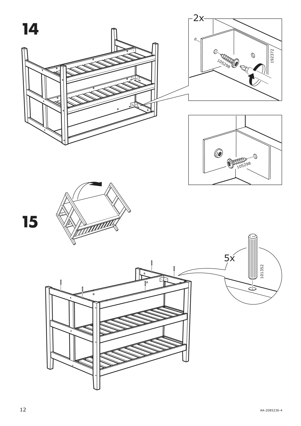 Assembly instructions for IKEA Vadholma kitchen island black oak | Page 12 - IKEA VADHOLMA kitchen island 203.591.54