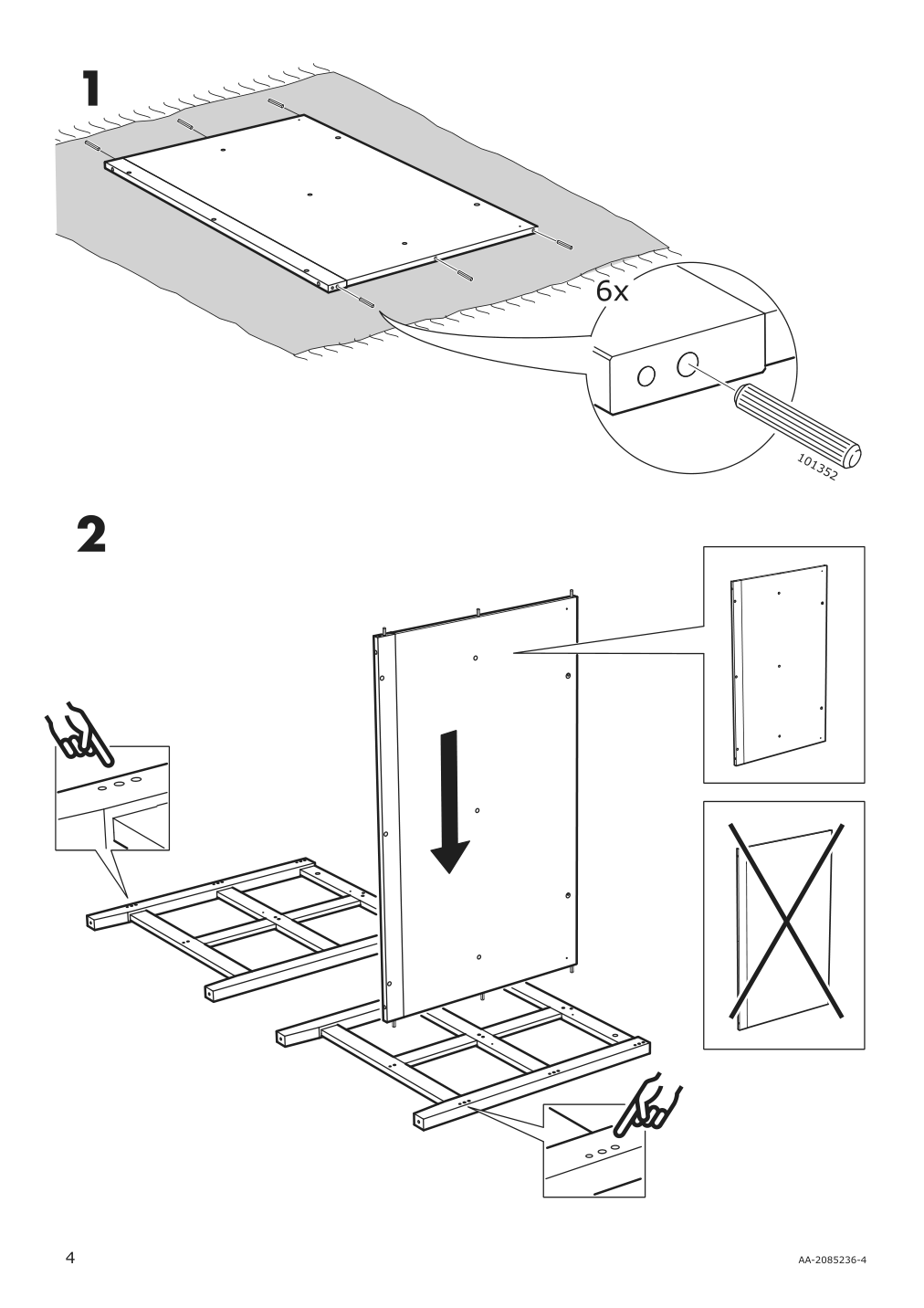 Assembly instructions for IKEA Vadholma kitchen island black oak | Page 4 - IKEA VADHOLMA kitchen island 203.591.54