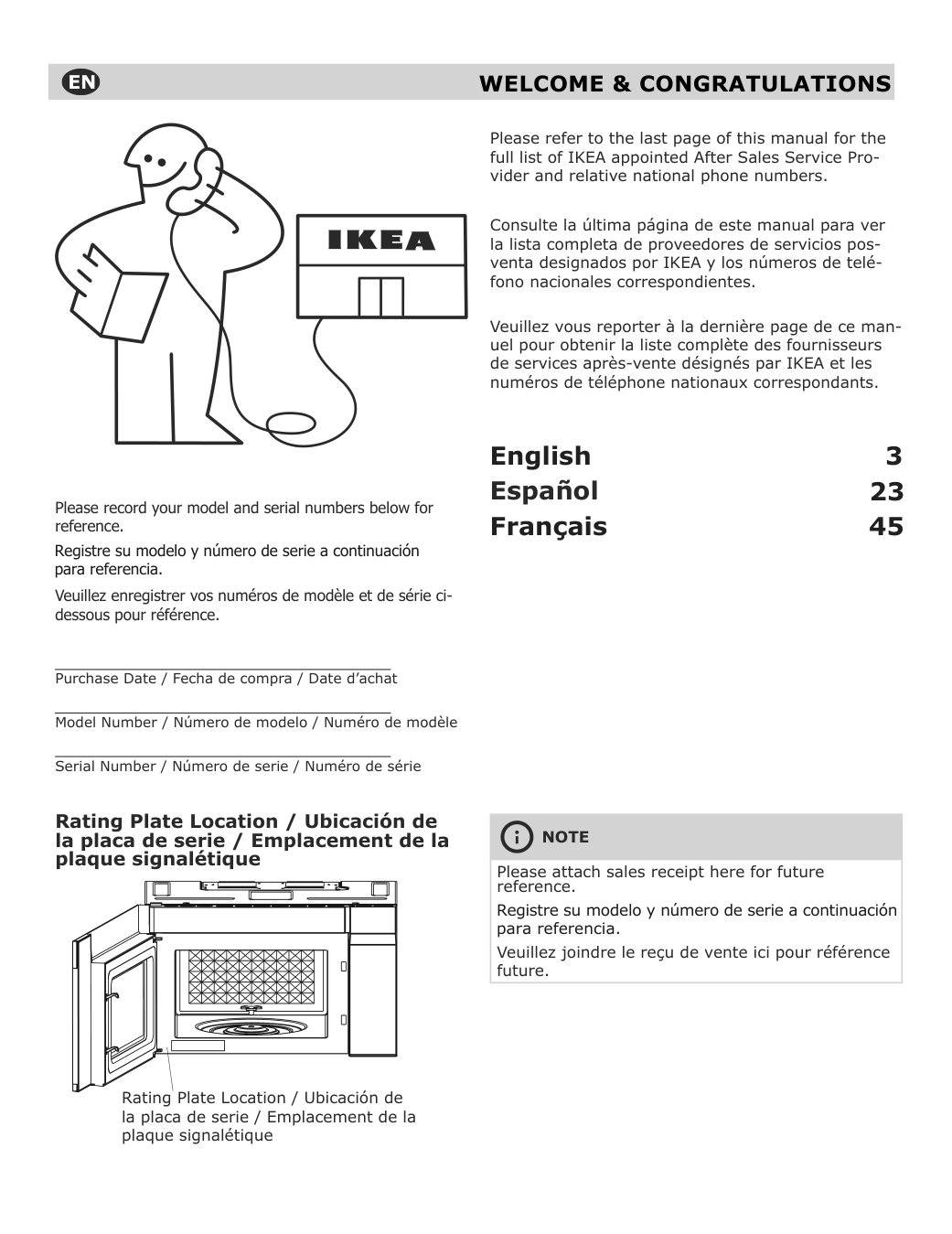 Assembly instructions for IKEA Vaelskapt over the range microwave stainless steel | Page 3 - IKEA VÄLSKAPT Over-the-range microwave 605.153.03