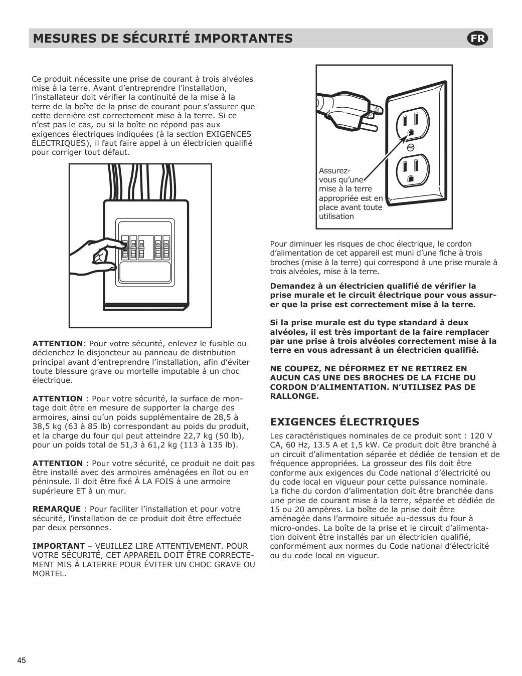 Assembly instructions for IKEA Vaelskapt over the range microwave stainless steel | Page 46 - IKEA VÄLSKAPT Over-the-range microwave 605.153.03