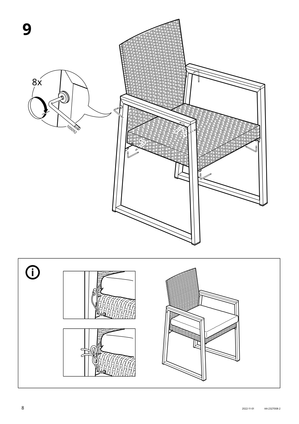 Assembly instructions for IKEA Vaermansoe chair outdoor brown | Page 8 - IKEA VÄRMANSÖ table and 4 chairs, outdoor 895.001.98