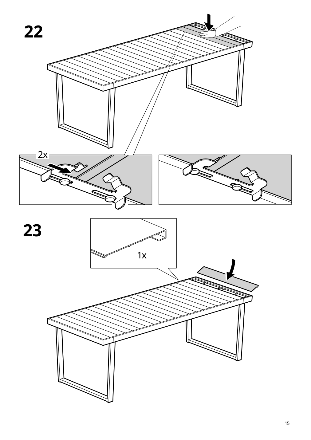 Assembly instructions for IKEA Vaermansoe table outdoor dark gray | Page 15 - IKEA VÄRMANSÖ table, outdoor 105.156.83