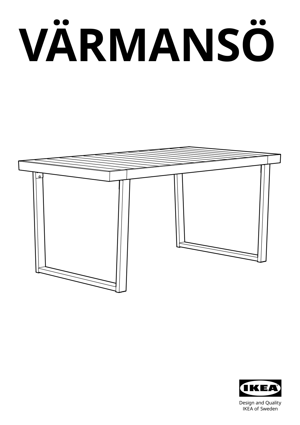 Assembly instructions for IKEA Vaermansoe table outdoor dark gray | Page 1 - IKEA VÄRMANSÖ table and 4 chairs, outdoor 895.001.98