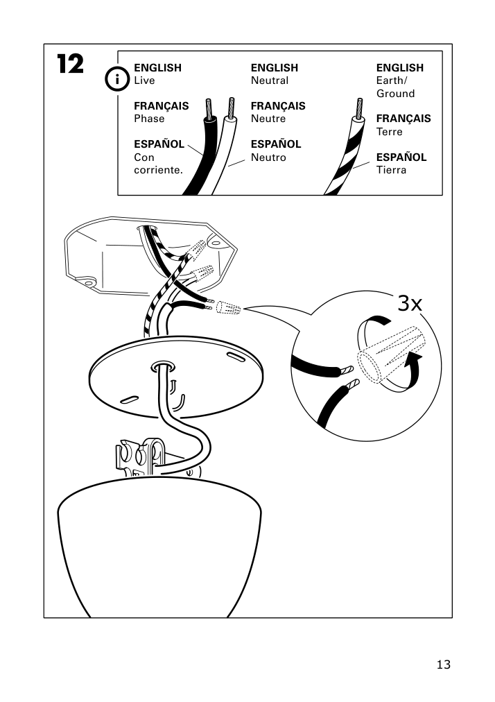 Assembly instructions for IKEA Vaexjoe pendant lamp beige | Page 13 - IKEA VÄXJÖ pendant lamp 903.949.22