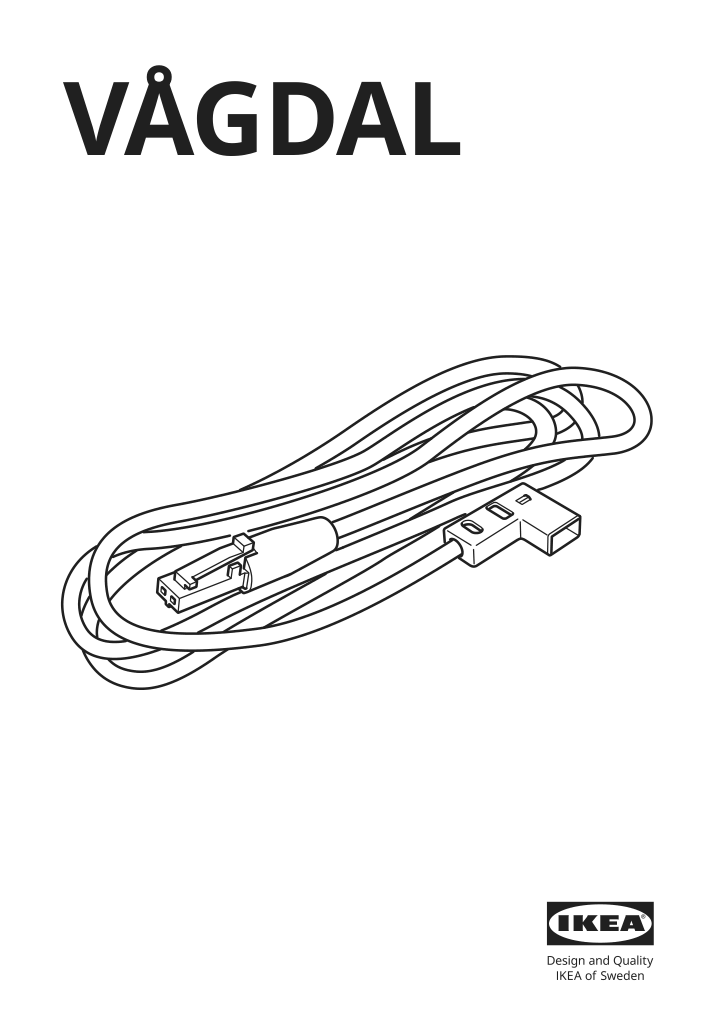 Assembly instructions for IKEA Vagdal connection cord white | Page 1 - IKEA VÅGDAL connection cord 704.636.00