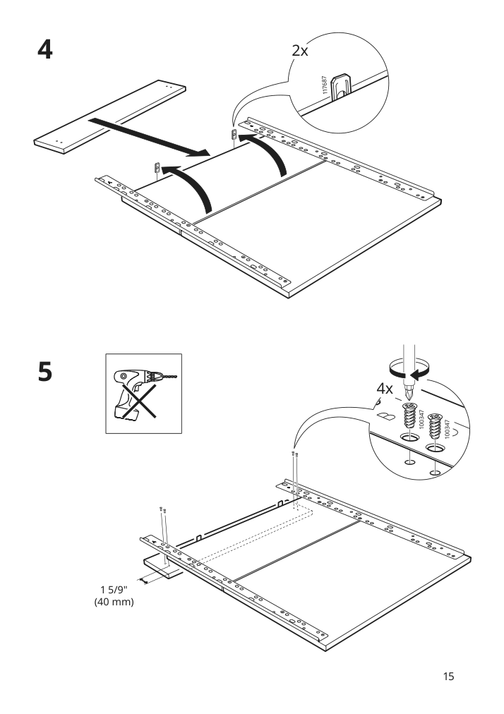 Assembly instructions for IKEA Vaglig connecting rail for fronts | Page 15 - IKEA VÅGLIG connecting rail for fronts 503.086.05