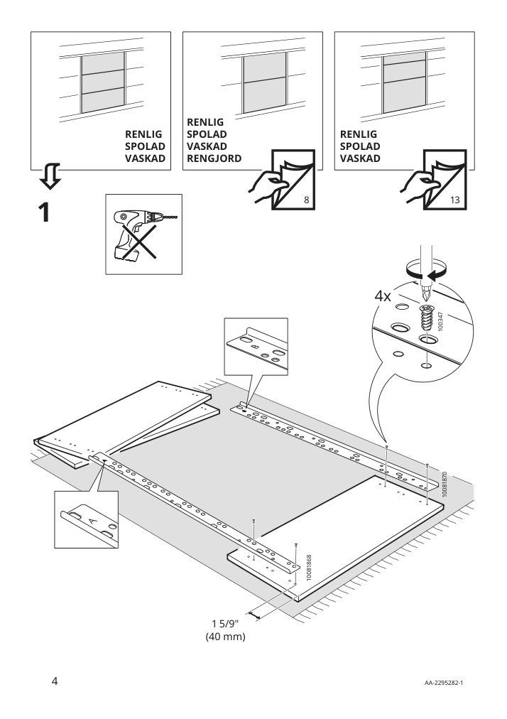 Assembly instructions for IKEA Vaglig connecting rail for fronts | Page 4 - IKEA VÅGLIG connecting rail for fronts 503.086.05