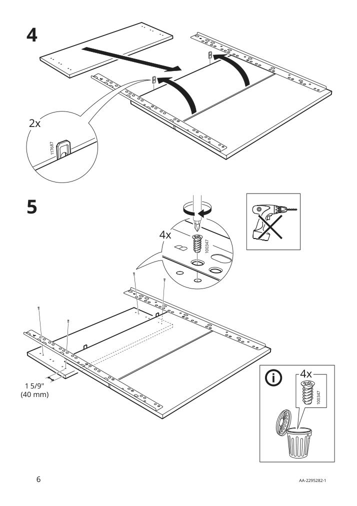 Assembly instructions for IKEA Vaglig connecting rail for fronts | Page 6 - IKEA VÅGLIG connecting rail for fronts 503.086.05