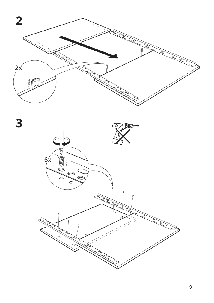 Assembly instructions for IKEA Vaglig connecting rail for fronts | Page 9 - IKEA VÅGLIG connecting rail for fronts 503.086.05