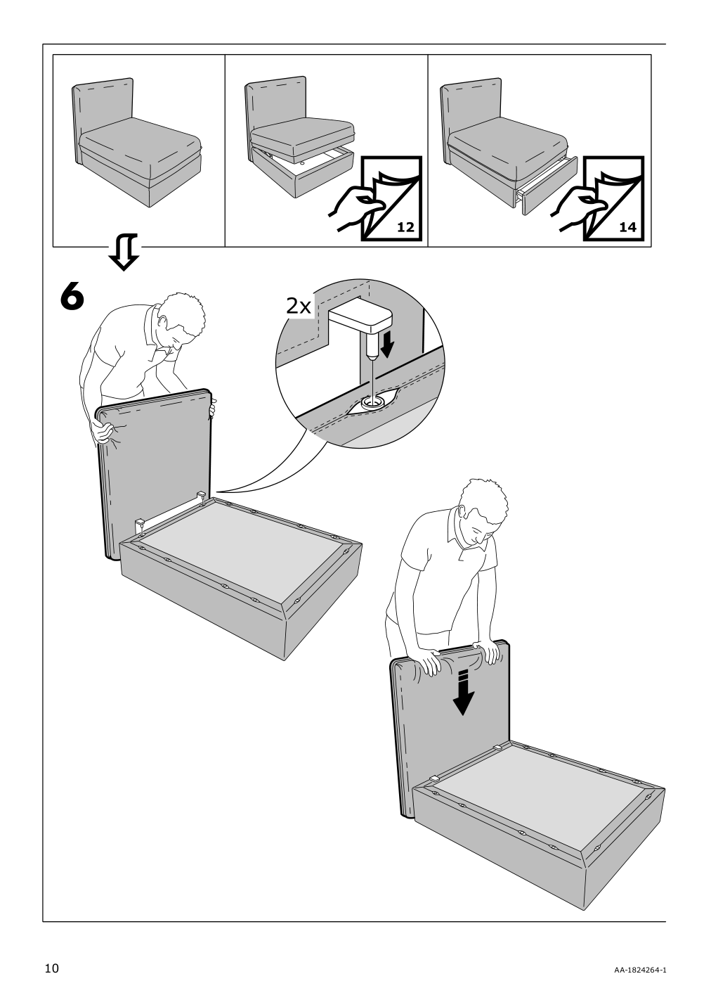 Assembly instructions for IKEA Vallentuna cover for armrest kelinge anthracite | Page 10 - IKEA VALLENTUNA cover for armrest 604.877.05