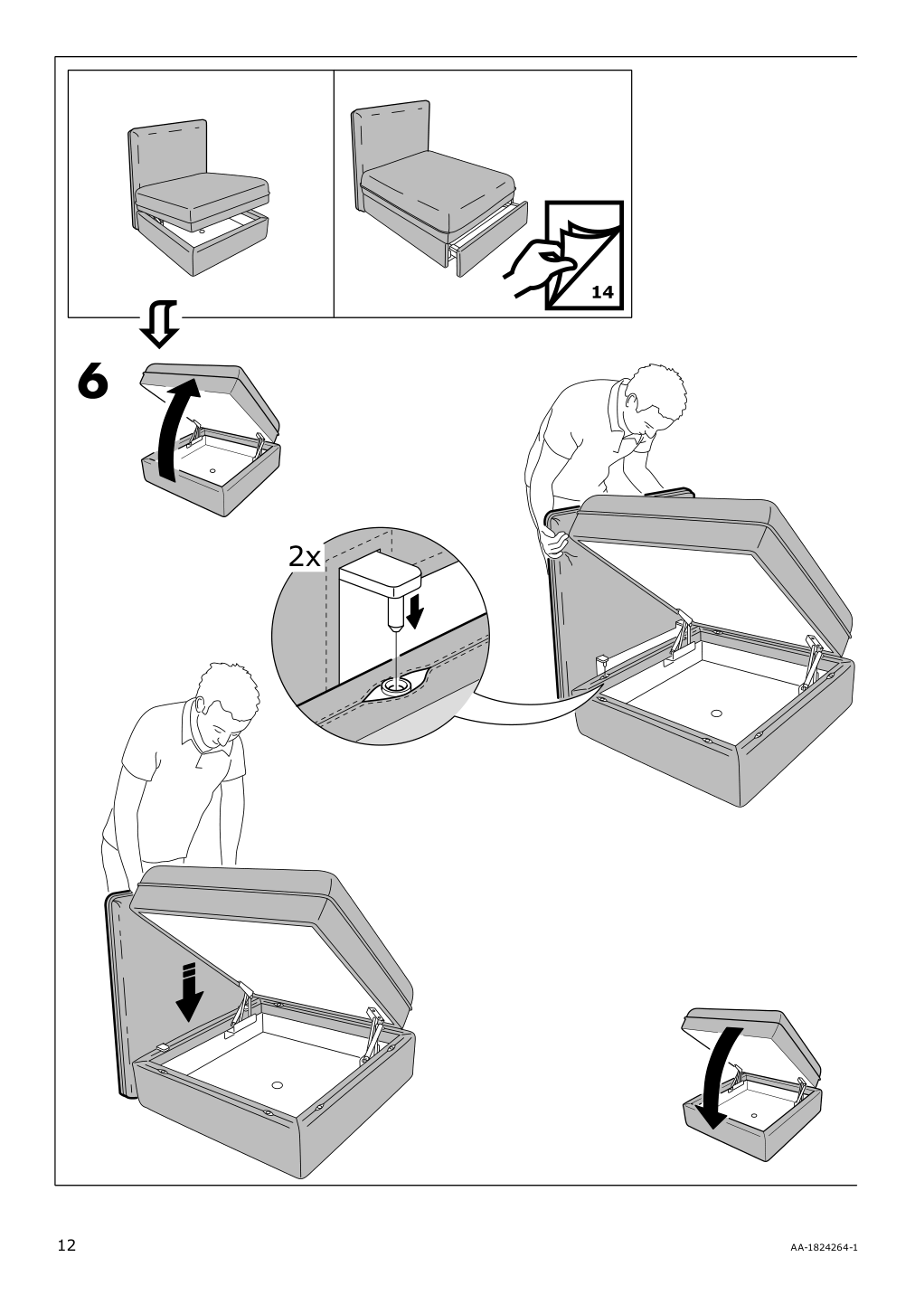 Assembly instructions for IKEA Vallentuna cover for armrest kelinge anthracite | Page 12 - IKEA VALLENTUNA cover for armrest 604.877.05