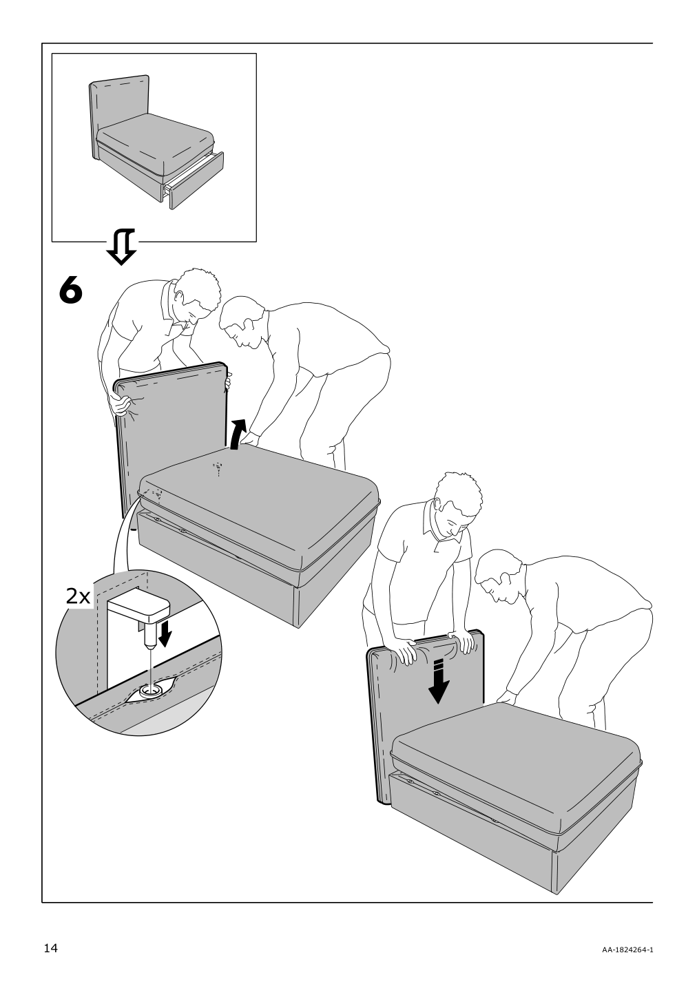 Assembly instructions for IKEA Vallentuna cover for armrest kelinge anthracite | Page 14 - IKEA VALLENTUNA cover for armrest 604.877.05