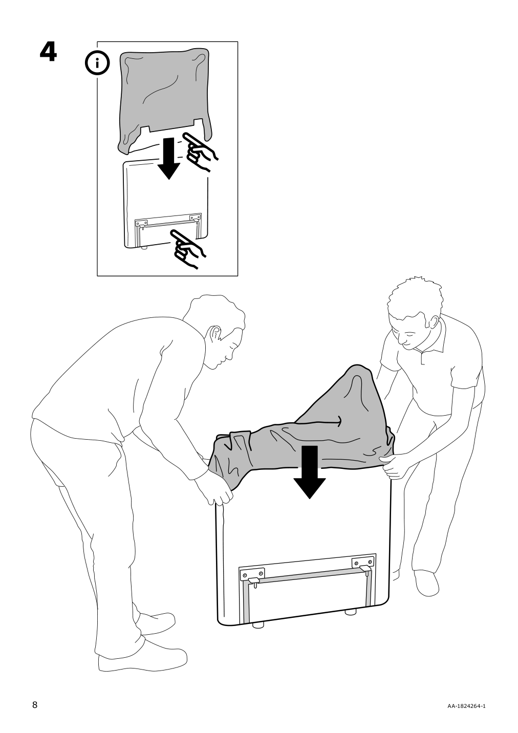 Assembly instructions for IKEA Vallentuna cover for armrest kelinge anthracite | Page 8 - IKEA VALLENTUNA cover for armrest 604.877.05